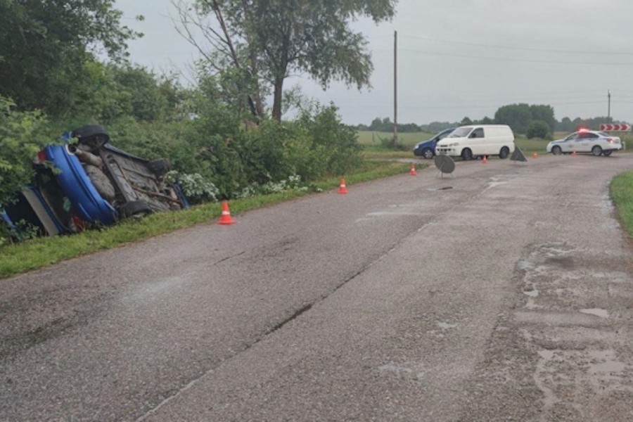 Под Полесском «Ровер» перевернулся в кювет, пострадал водитель (фото)