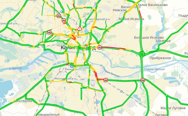 Автомобилисты сообщают о большом количестве ДТП в Калининграде и области