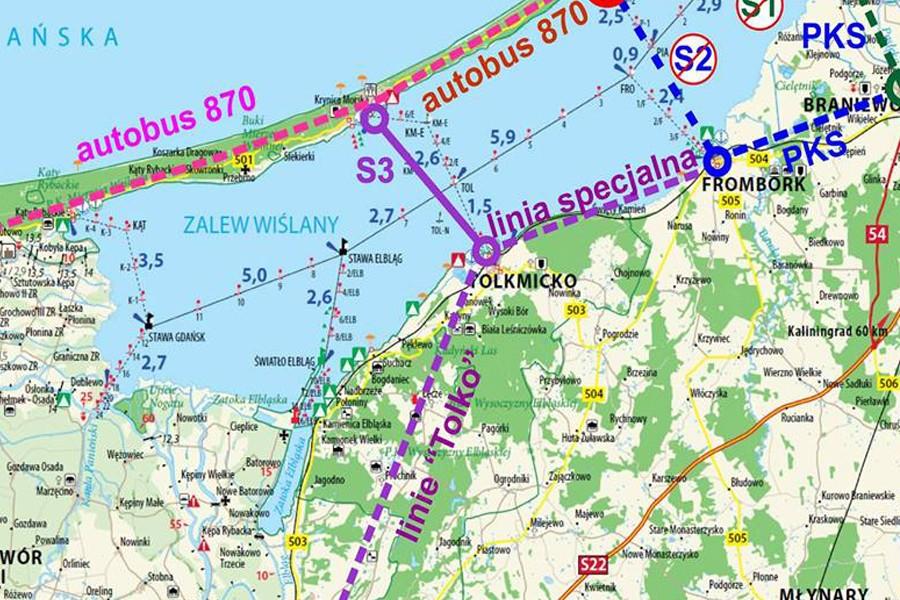 В Польше курсирует водный трамвай, соединяющий два берега Вислинского залива