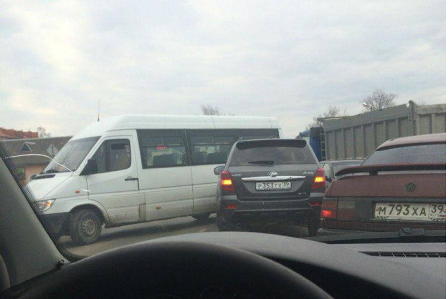 Под Калининградом столкнулись микроавтобус и иномарка (фото)