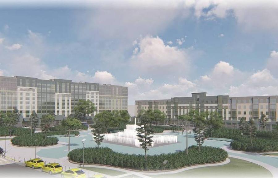 Ремонт фасадов многоэтажек у нового фонтана на Ленинском проспекте отложили