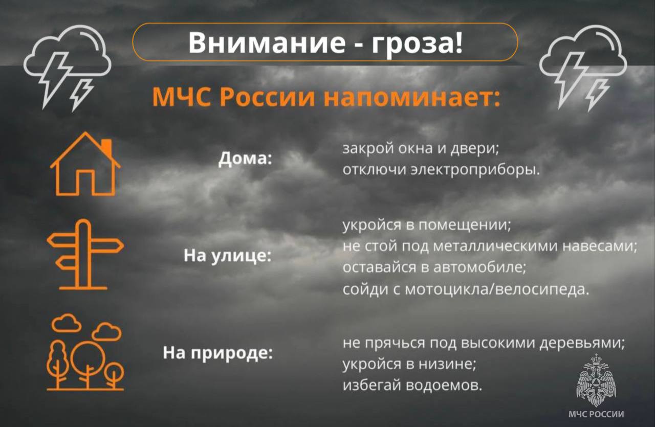 МЧС: в Калининградской области ожидаются сильные ливни, грозы и усиление ветра
