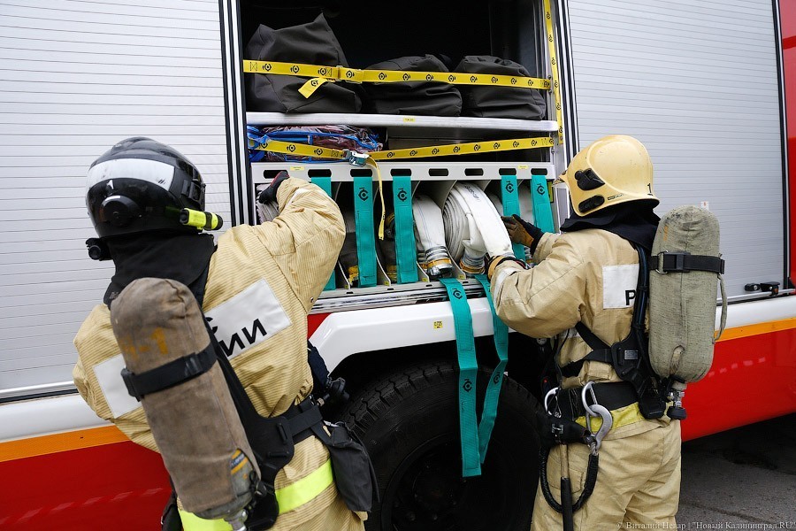 В Калининграде загорелась баня