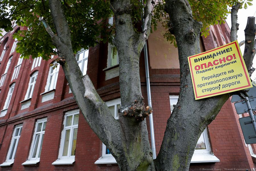 Жители Эпроновской: из-за стройки на месте детсада с исторического здания сыпется кирпич