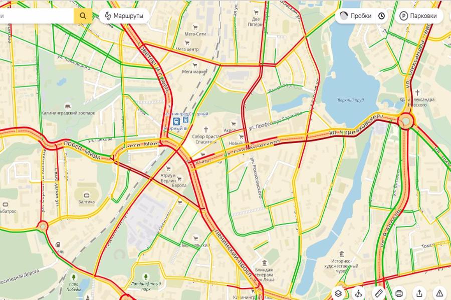 Из-за массовых эвакуаций Калининград «встал» в пробках