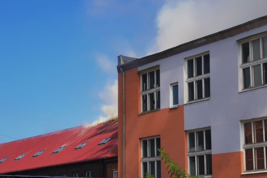 В центре Калининграда горит производственное здание (фото) (видео)