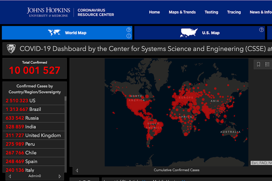 Число заразившихся коронавирусом в мире перевалило за 10 млн человек