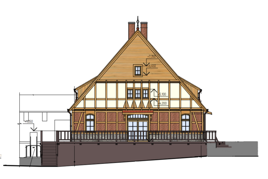 На территории замка Прейсиш-Эйлау собрали каркас будущей таверны (видео)