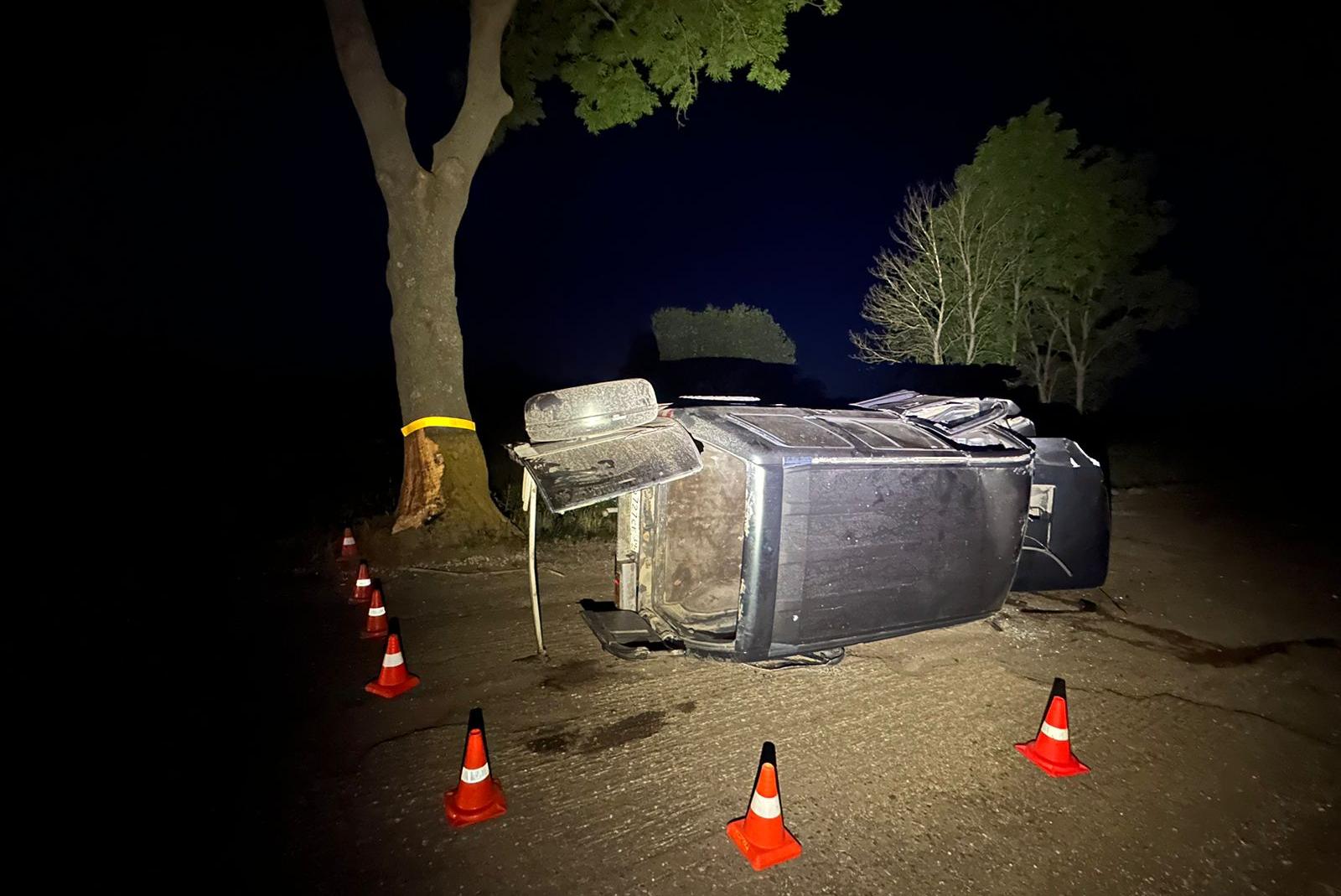 Под Янтарным «Опель» врезался в дерево и перевернулся (фото)