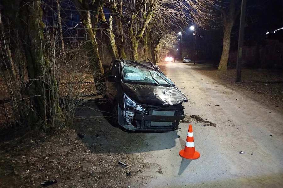 В Немане «Киа» врезалась в дерево и перевернулась, пострадал 18-летний юноша (фото)