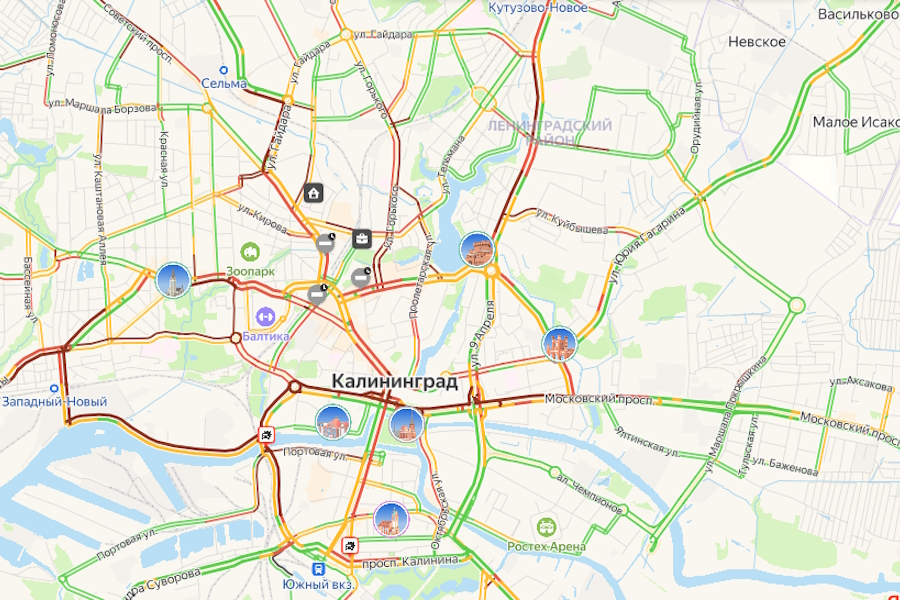 В день репетиции Парада Победы Калининград встал в десятибалльных пробках