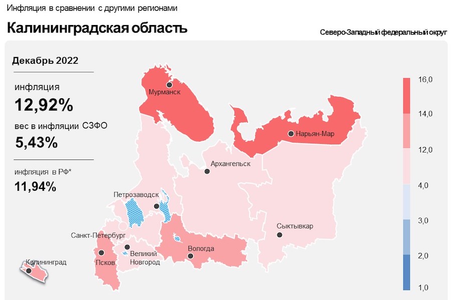 Импорт, логистика и свет: цены в Калининградской области растут быстрее, чем в целом по стране
