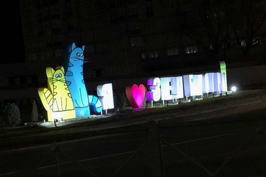 На въезде в Зеленоградск появились коты со светящимися глазами (фото)