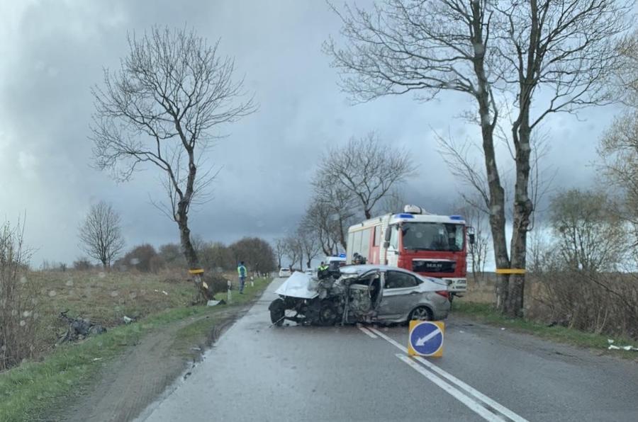 Очевидцы: возле Балтийска автомобиль врезался в дерево, водитель погиб (фото)