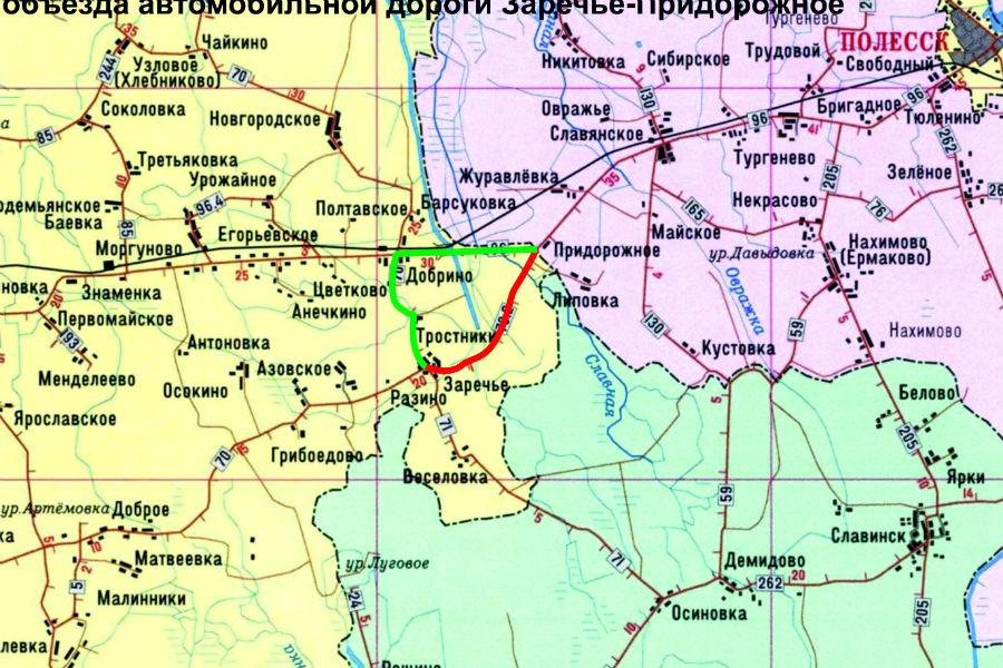 В Гурьевском районе провалилась дорога, организован объезд (схема)