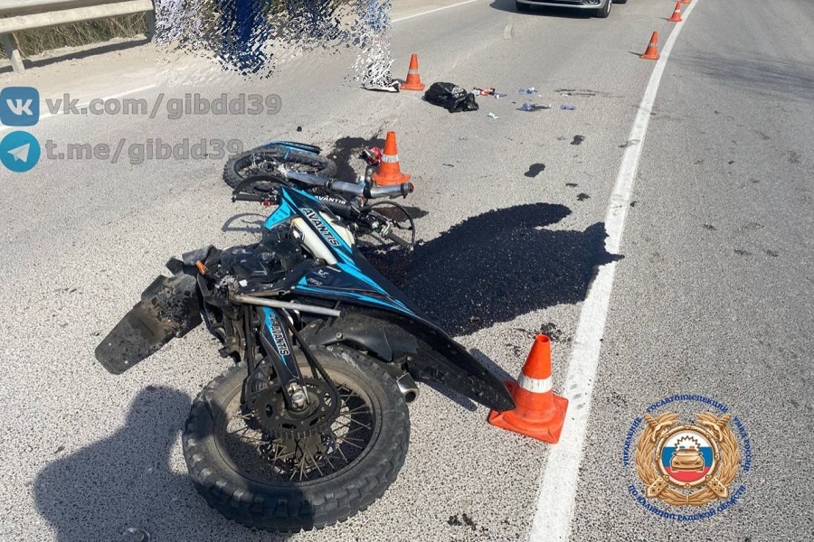 В Гвардейском районе в ДТП пострадал 16-летний подросток на питбайке