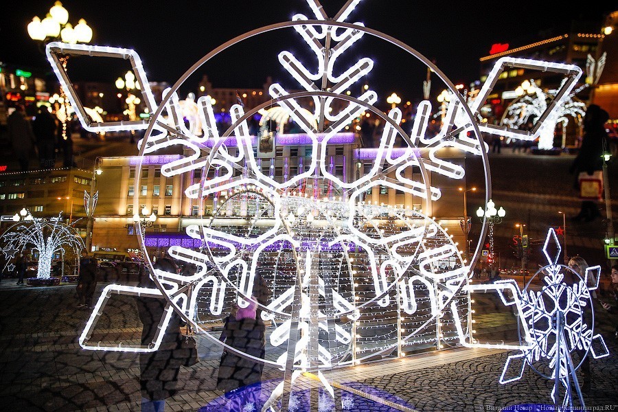 Власти Калининграда перечислили самые красиво оформленные к Новому году места