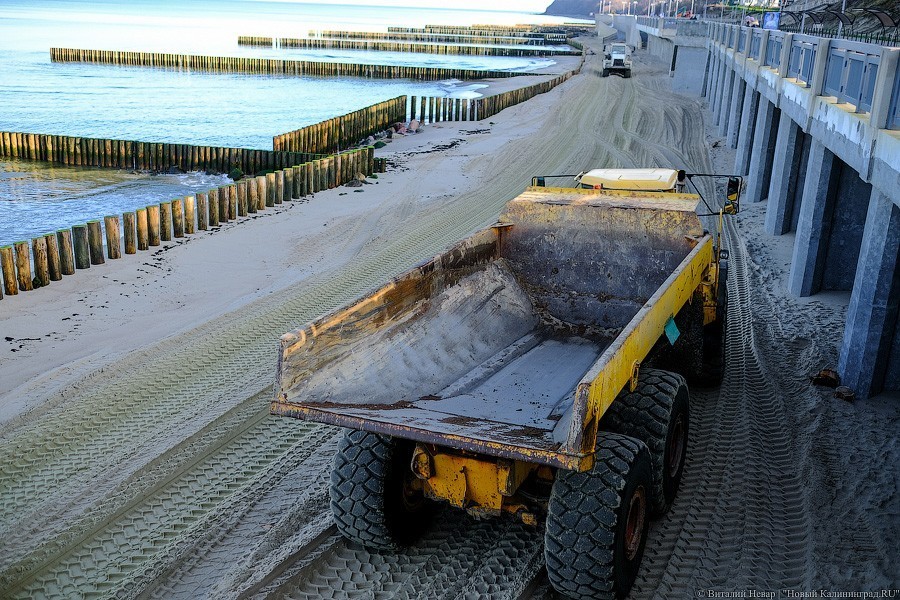 Восстановление берега у променада в Светлогорске отстало от графика на 50%