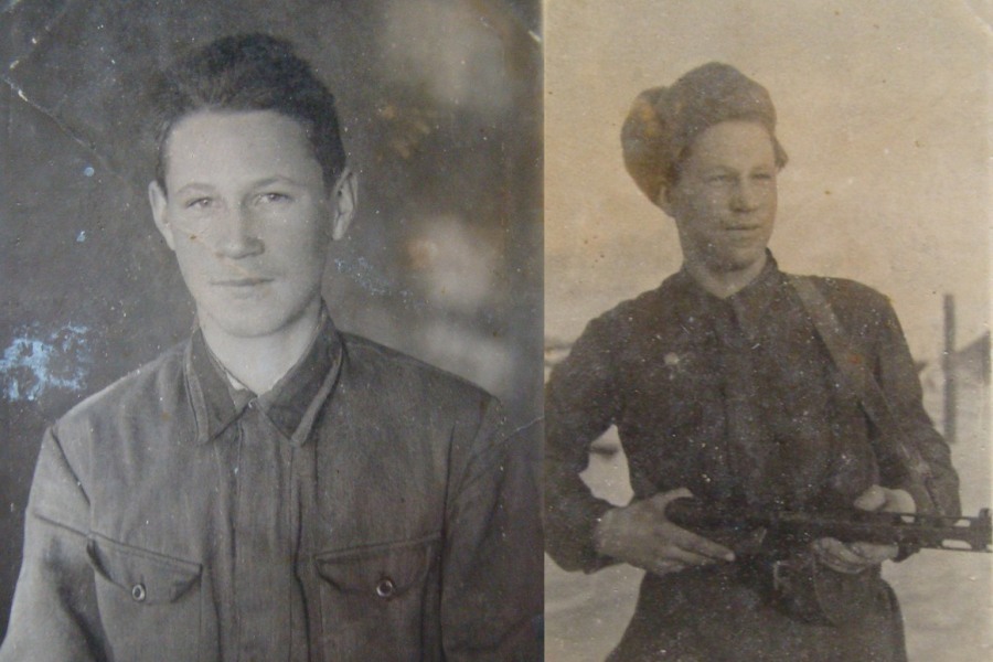 Николай Мартынов в ноябре 1942 года и в январе 1944 года. Фото из архива Дмитрия Богомолова. Николай Мартынов в ноябре 1942 года и в январе 1944 года. Фото из архива Дмитрия Богомолова.